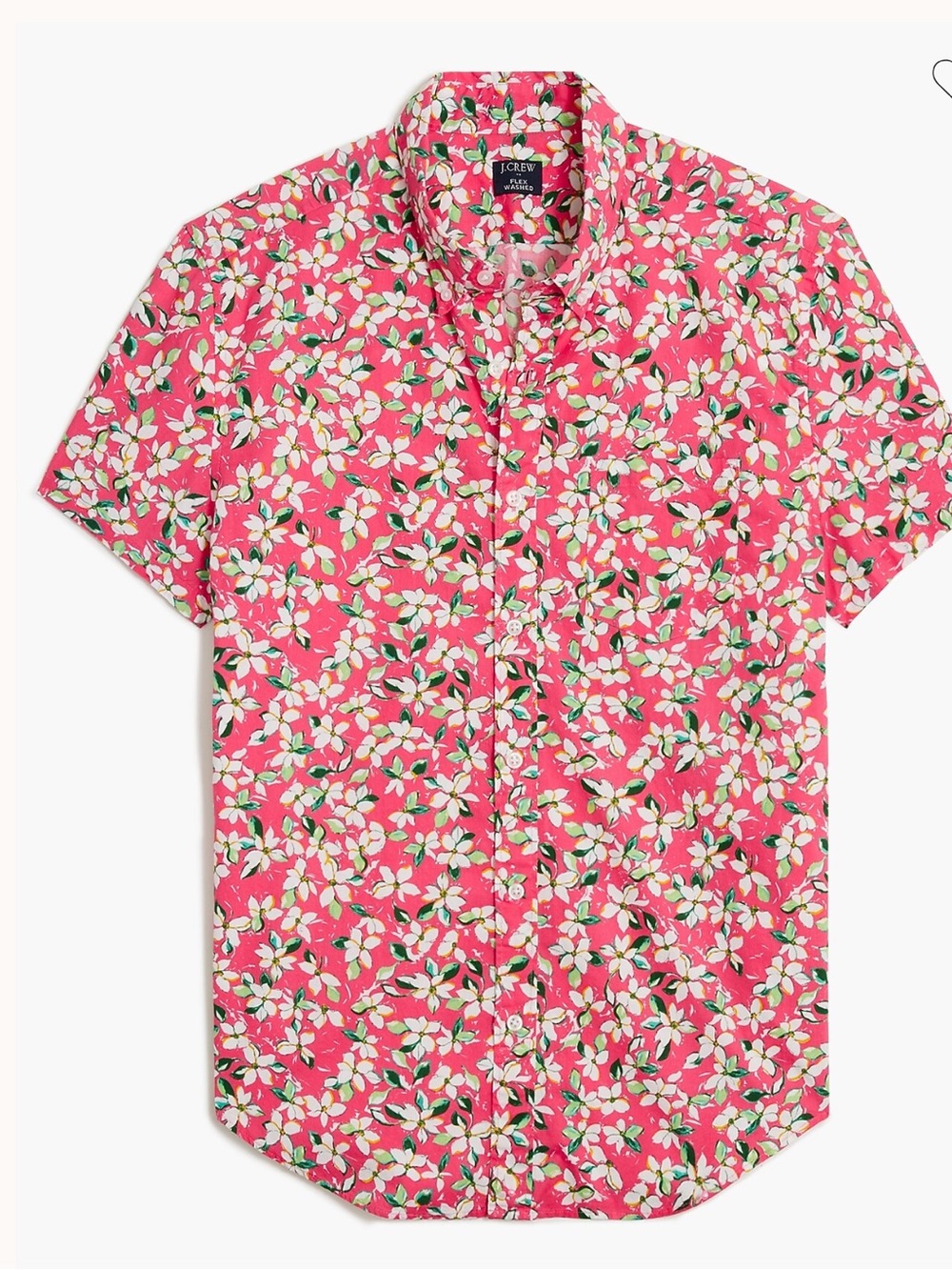 NWT J.Crew Men's Slim Flex Short Sleeve Floral Button Down Shirt Size XL